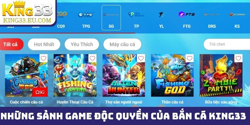 Những sảnh game độc quyền của bắn cá King33 cho mọi cấp độ