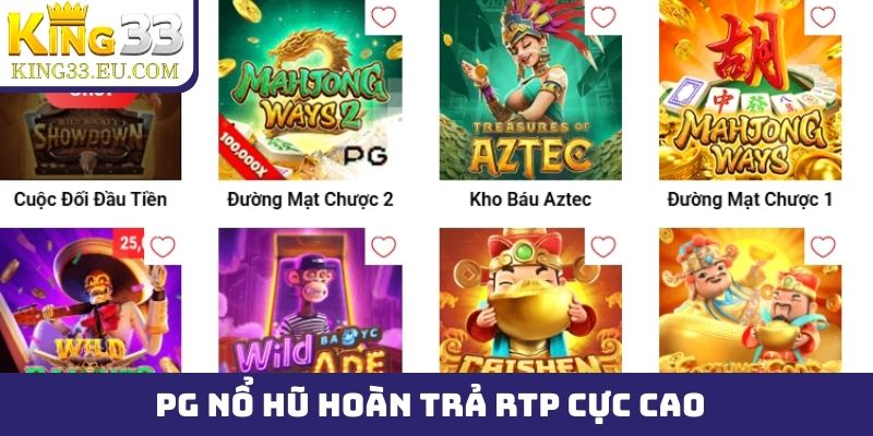 PG nổ hũ với tỷ lệ hoàn trả RTP cực cao trên thị trường