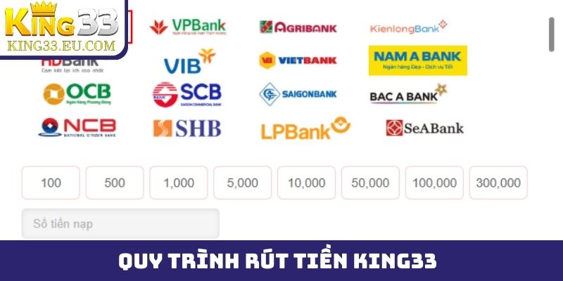Quy trình rút tiền King33 nhanh chóng qua 3 bước