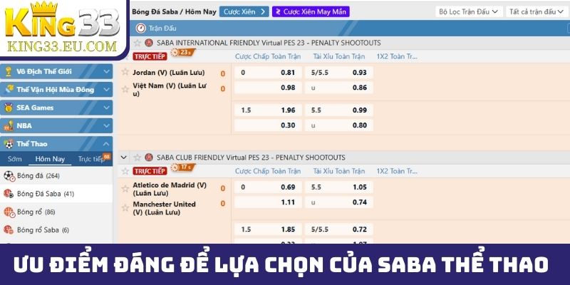 Ưu điểm đáng để lựa chọn của SABA thể thao